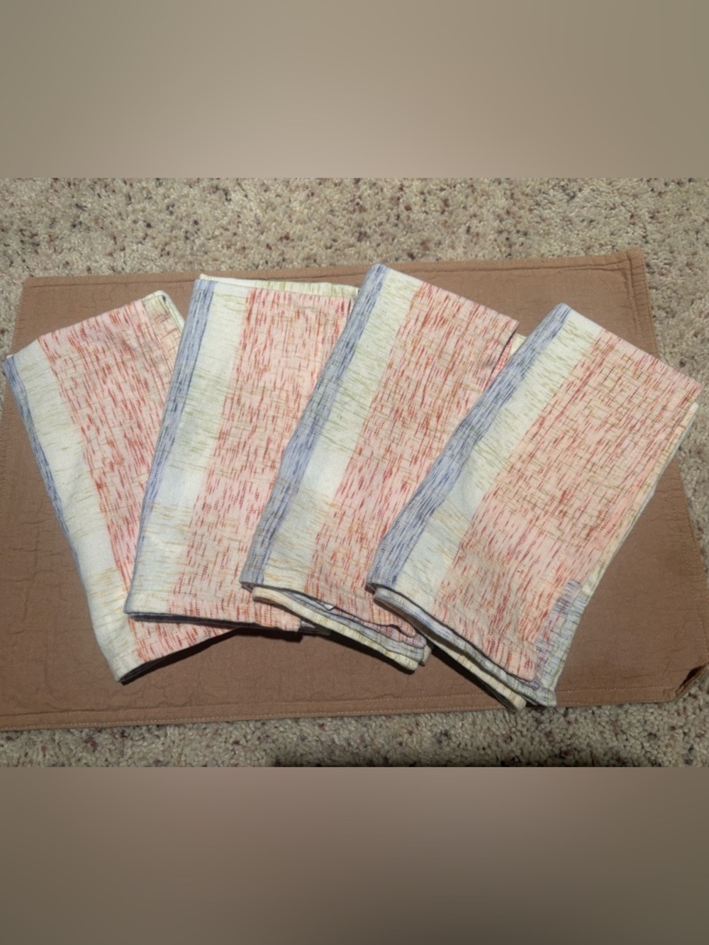 Pier 1 Set of 4 Cotton Cloth Napkins Multicolor Plaid Table Linens 20”x 20” - Picture 2 of 5